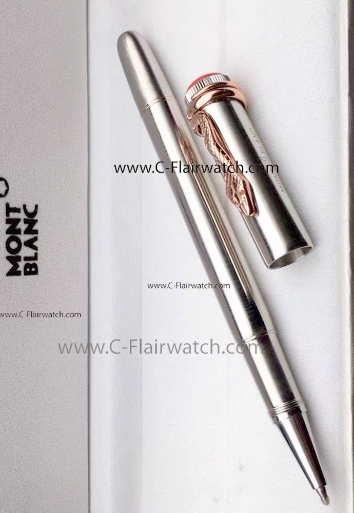 Copy Mont blanc Snake Pen - Rose Gold&Silver Rollerball